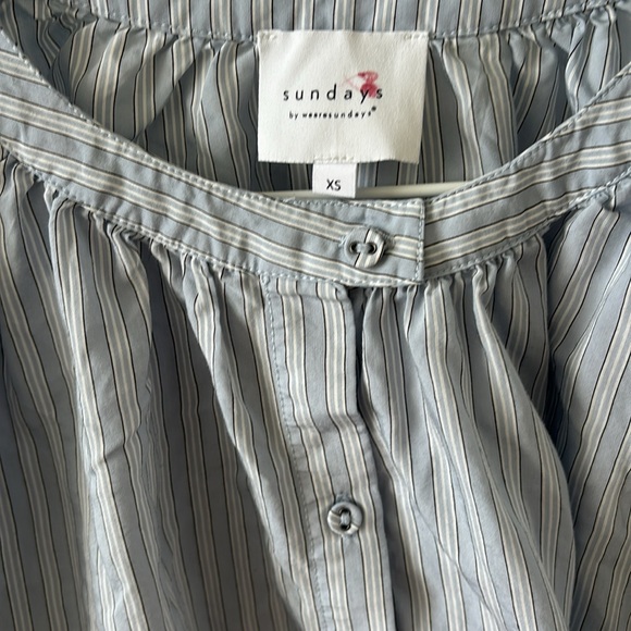 Sundays by wearesundays light blue Striped Button-Up Blouse runa shirt - Picture 3 of 6